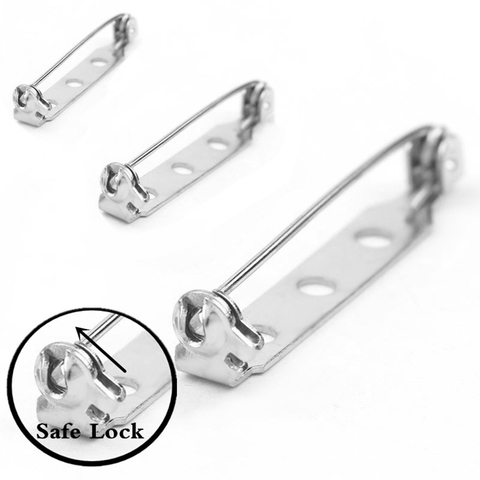 20pcs/lot New Stainless Steel Brooch Base Back Bar Badge Holder Safe Lock Brooch Pins DIY Jewelry Findings Jewelry Accessories ► Photo 1/1