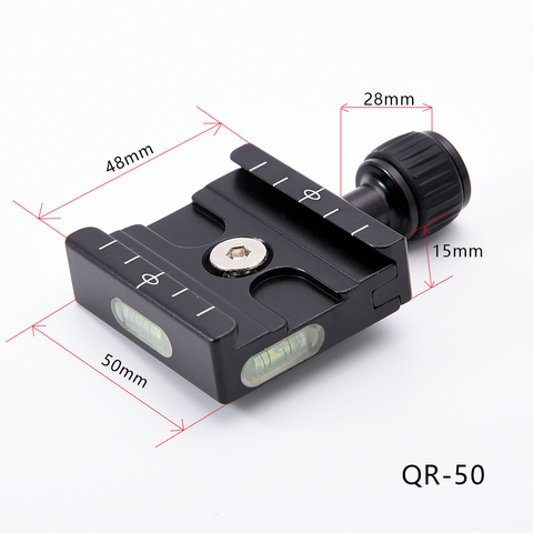 QR-50 Adapter Plate Square Clamp with Gradienter for Quick Release Plate for Tripod Ball Head Arca Swiss RRS Wimberley Benro ► Photo 1/2