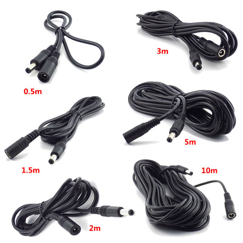 12V DC Power Cable Extension Cord Adapter Female to Male Plug 5.5mmx2.1mm Power Cords For CCTV Camera Home Security Strip Light ► Photo 1/6
