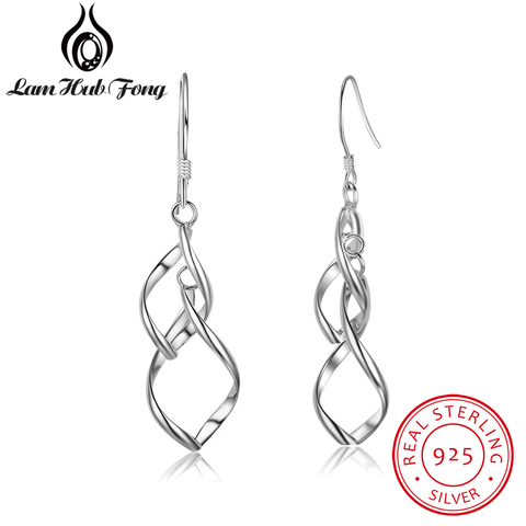 925 Sterling Silver Twisted Tassel Drop Earrings for Women Double Layers Dangle Earrings Trendy Fine Jewelry Gift (Lam Hub Fong) ► Photo 1/6