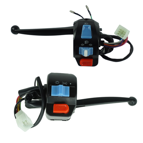 1 Pair 12V Waterproof Motorcycle Left and Right Handlebar Control Switch Horn Turn Signal Electric Star For GY6 50cc 125cc 150cc ► Photo 1/6