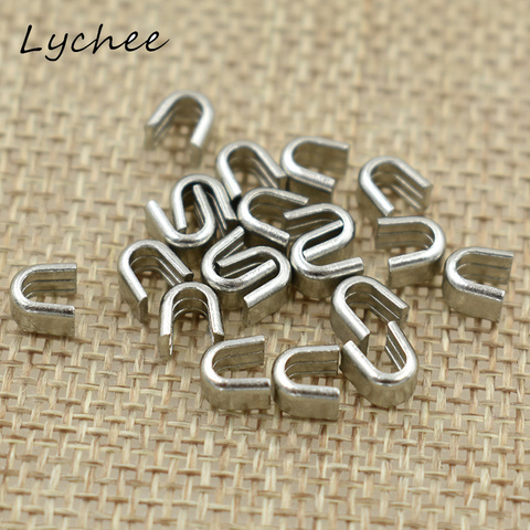 Lychee 20pcs 8# Silver Black Color Copper Zipper Top Metal Stopper DIY Handmade Craft Sewing Zipper End Accessories ► Photo 1/6