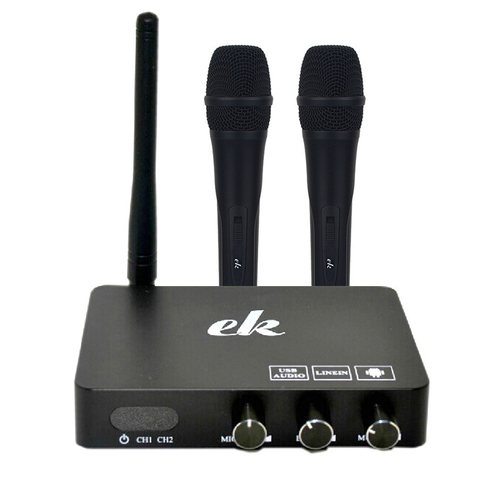 K2 Android TV Box PC Home KTV Mini Karaoke Echo Mixer System Digital Sound Audio Mixer Singing Machine + 2 Wireless Microphone ► Photo 1/6
