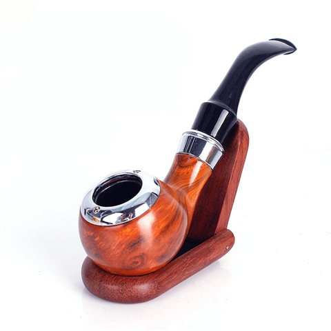 Hot Resin +metal Classic Wood Grain Pipes Chimney Filter Smoking Pipe Tobacco Pipe Cigar Narguile Grinder Smoke Mouthpiece ► Photo 1/6