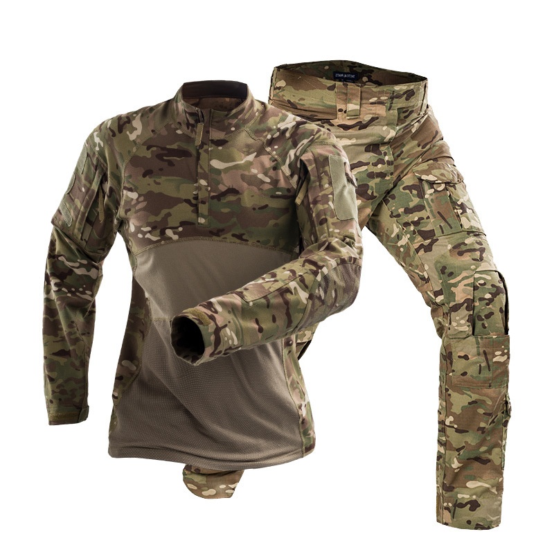 Airsoft Mens Tactical Jacket Pants Suits Combat Uniform BDU Military Black Camo 