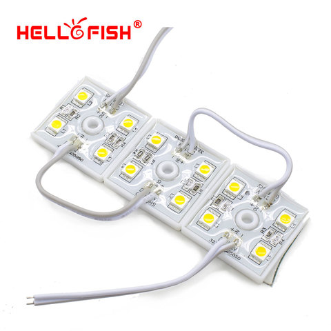 Hello Fish 100pcs  DC12V  5050 4 LED Modules White/Warm White IP65 Waterproof  for LED Signs Advertisements ► Photo 1/3