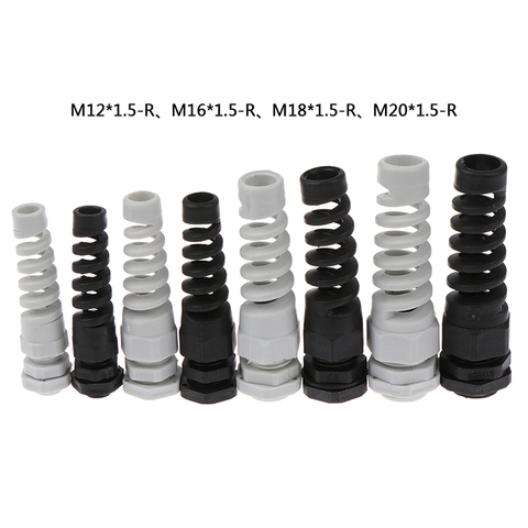 5pcs IP67 Waterproof M12/M16/M18/M20 Cable Gland Connector Plastic Flex Spiral Strain Relief Protector For 3-12mm Wire Thread ► Photo 1/6