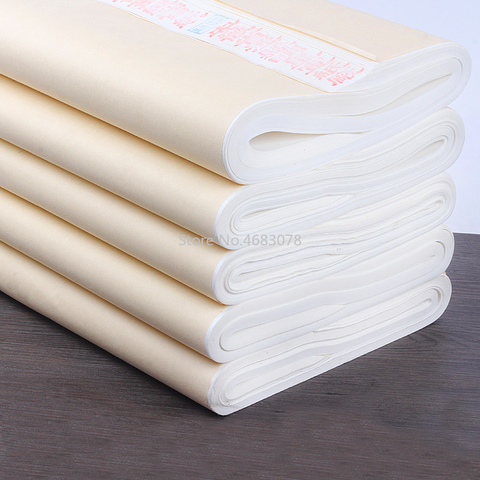 100pcs Xuan Paper Chinese Semi-Raw Rice Paper For Chinese Painting Calligraphy Or Paper Handicraft Supplies ► Photo 1/6