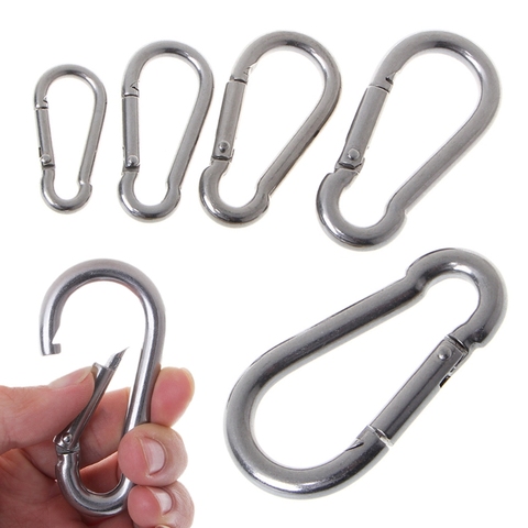 304 Stainless Steel Spring Carabiner Snap Hook Keychain Quick Link Lock Buckle ► Photo 1/6
