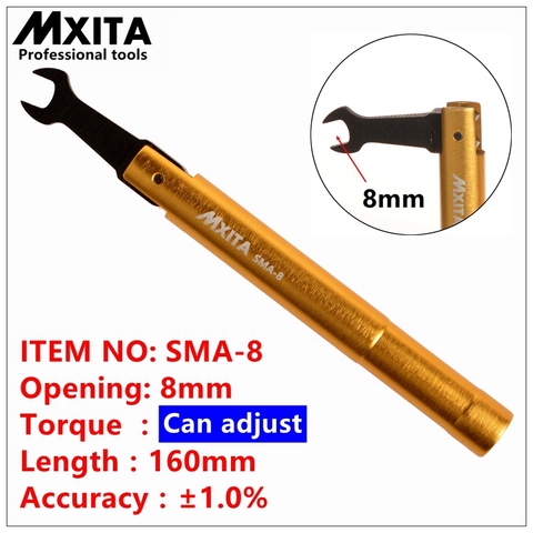 Mxita  SMA torque wrench  RF connector opening 8MM electrommunication  Coax Adapter convertor Straight goldplated spanner ► Photo 1/6