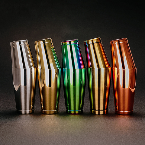 Stainless Steel Boston Shaker Bar Shaker with different Surface Finish -2 Piece Cocktail Shaker, 15-Ounce and 25-Ounce ► Photo 1/6