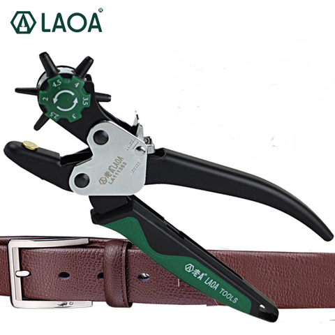 LAOA Sewing Leather Canvas Belt Punch Tool Snap pliers Guitar Pick Puncher Punching Holes On Paper Forceps 6 size punch head ► Photo 1/6