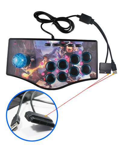 Arcade Joystick for PC For PS2 For PS3 For Android Smart TV with 1.8 Meter Cable and Built-in Vibrator Eight Direction Joystick ► Photo 1/6