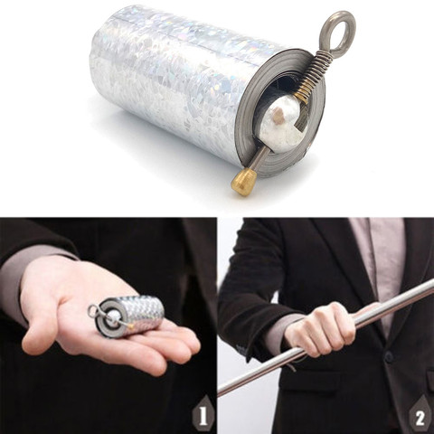 Portable Martial Arts Magic Pocket Metal Silver Telescopic Rod