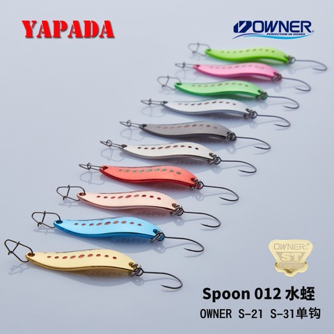 YAPADA Spoon 012 New Leech 5g/45mm 7.5g/51mm OWNER Single Hook Multicolor Zinc alloy Metal Small Spoon Fishing Lures Trout ► Photo 1/6