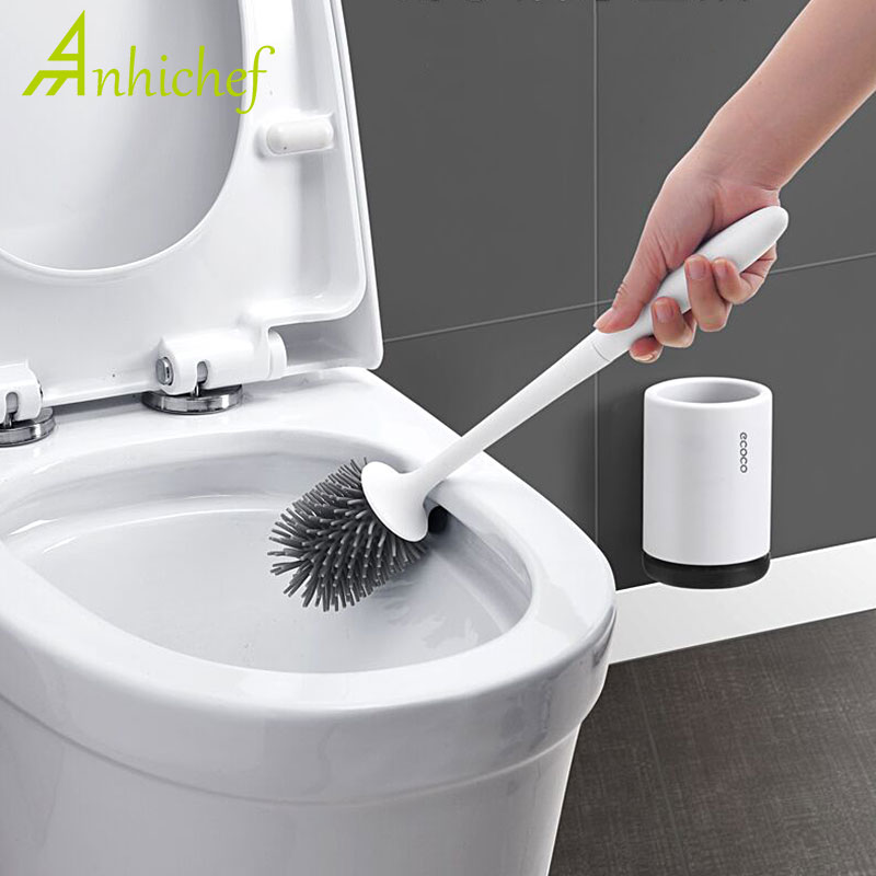 ONEUP TPR Toilet Brush Rubber Head Holder Cleaning Brush For Toilet Wall Hanging 