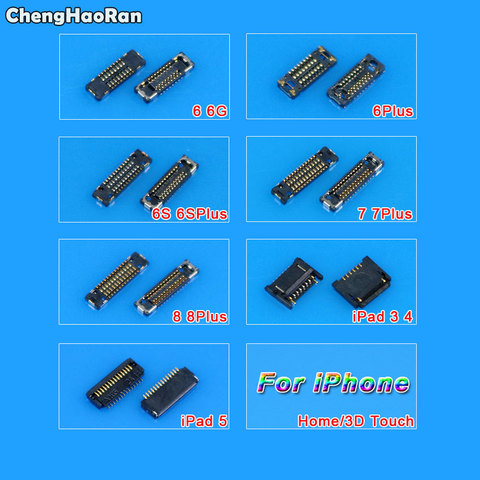 ChengHaoRan Home Button Fingerprint 3D Touch FPC Connector For iPhone 6 6G 6S 6SP 7 8 Plus For iPad 3 4 5 on Motherboard ► Photo 1/1