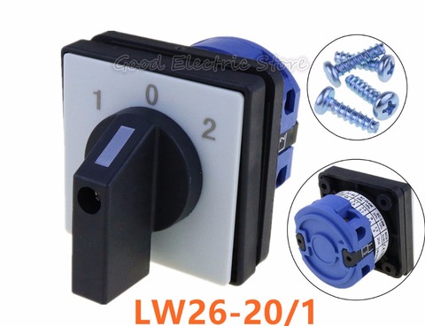 1pcs LW26-20/1 AC 500V 20A  Universal Rotary Selector 1-0-2 On-Off-On 3 Positions Cam Changeover Switch ► Photo 1/1