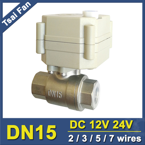 DC12V/24V Stainless Steel 1/2'' Motorized Ball Valve With Manual Override And Indicator 2 Way DN15 Electric Crane ► Photo 1/5