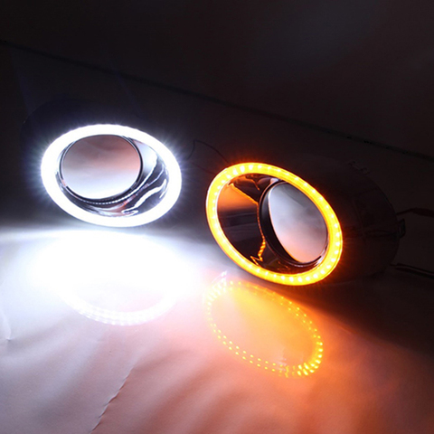 Car Flashing  LED DRL For Mitsubishi Outlander 2013 2014 2015 Daytime Running Light fog lamp Driving lights Yellow Turn Signl ► Photo 1/1