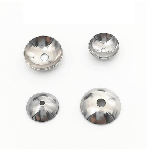 100pcs/lot Stainless Steel Silver Tone Charm Bead Caps Round 3 4 5 6 8 10mm Jewelry Connectors Fit DIY Tassel Bracelets Making ► Photo 1/4