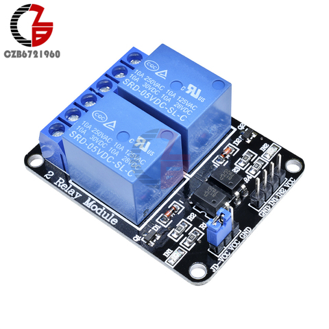 5V 2 Channel Relay Module Low Level Triggered 2-Way 2CH Relay Module with Optocoupler Expansion for Arduino ARM PIC AVR DSP ► Photo 1/6