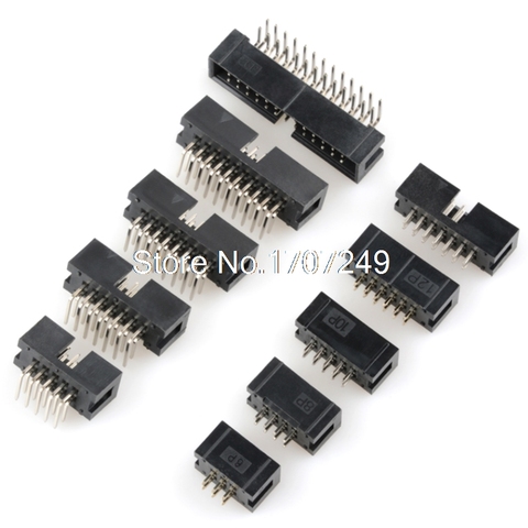 10PCS DC3 6P/8P/10P/14P/16P/20P/30P/34P/40P 2.54mm Socket Header Connector ISP Male Double-spaced Straight needle Curved needle ► Photo 1/3