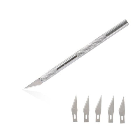Non-Slip Metal Scalpel Knife Tools Kit Cutter Engraving Craft knives+5pcs Blades Mobile Phone PCB DIY Repair Hand Tools ► Photo 1/3