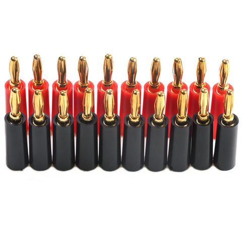 20Pcs 4mm Adapter Wire Cable Audio Speaker Banana Plugs Connector Black Red New ► Photo 1/5