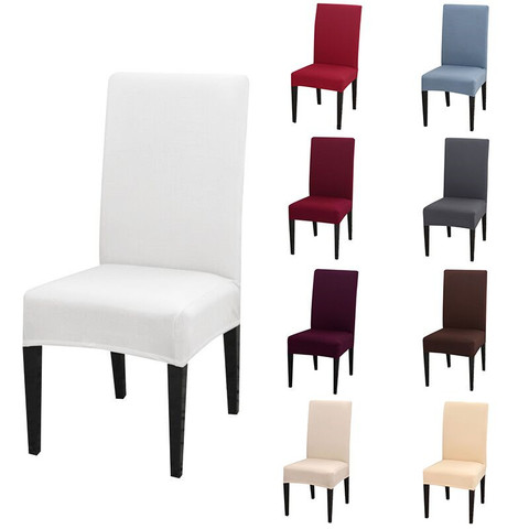 Solid Color Spandex Chair Covers Stretch Dining Room Seat Cover Elastic Chair Protective Case for Restaurant Wedding Banquet ► Photo 1/6