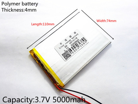Free shipping 1PCS/Lot 3.7 V high capacity polymer lithium battery, 4074110, 5000 mah sun N70 7 inch tablet battery ► Photo 1/2