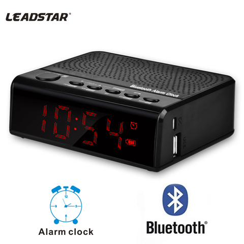 Leadstar Portable Bluetooth Speaker Wireless LED Alarm Clock FM Radio With TF/USB Port For Phone ► Photo 1/6
