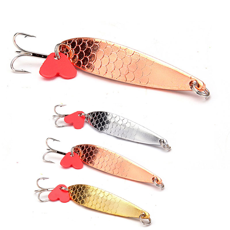 15g Hard Metal Fishing Lure Spinner Bait Spoon Tackle Bass Paillette 