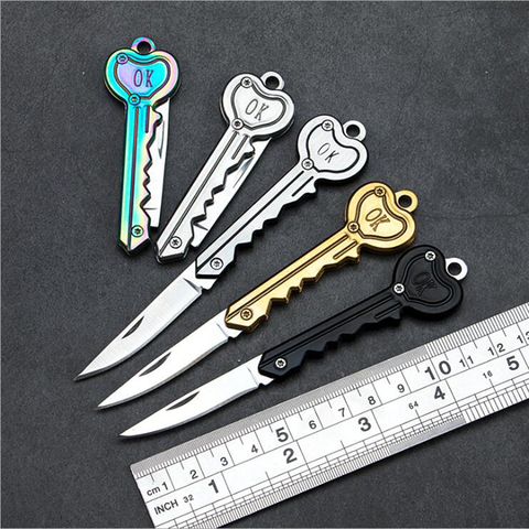 Mini Key Knife tactical Camp Outdoor Keyring Ring Keychain Fold