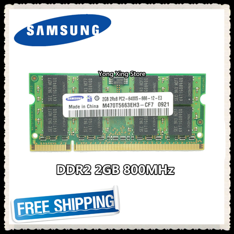 Lifetime warranty samsung DDR2 2GB 800MHz PC2-6400S DDR 2 2G notebook memory Laptop RAM Original 200PIN SODIMM ► Photo 1/2