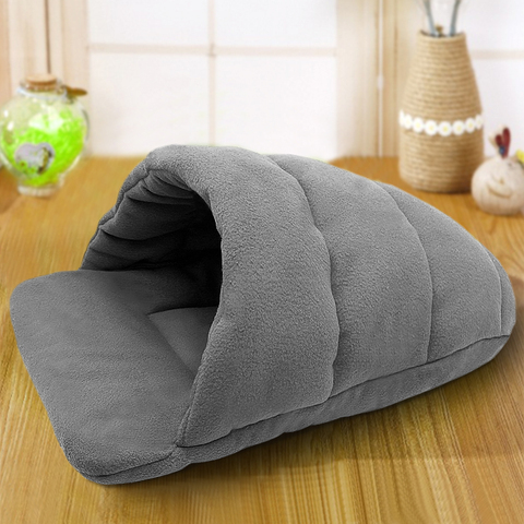 Warm Cat Bed Cave House Slippers Beds Dog Kitten Mat Nest Kennel Soft Sofa Sleeping Bag Mats Cushion For Cats Dogs Supplies ► Photo 1/6