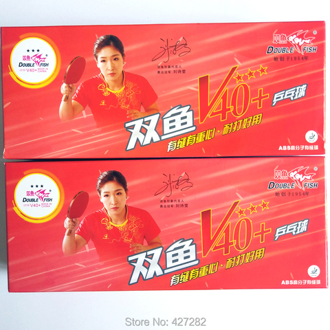 Original double fish V40+ 3 stars table tennis balls ABS polymer balls has seam new material wholesales total 20balls wihte ► Photo 1/6