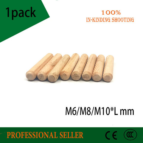 M6/M8/M10*L mm Wooden Dowel Cabinet Drawer Round Fluted Wood Craft Dowel Pins Rods Set Furniture Fitting wooden dowel pin ► Photo 1/4