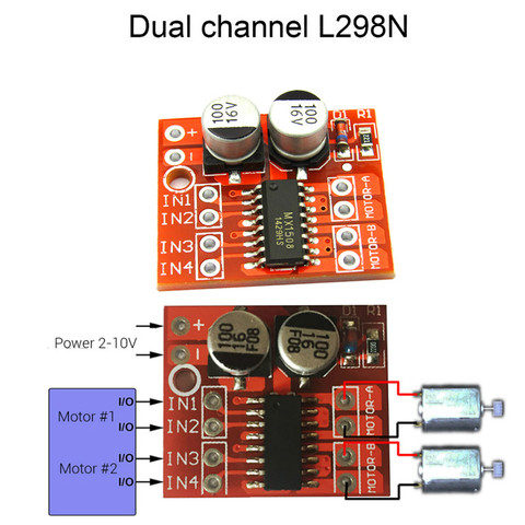 L298N  Dual Channel DC Motor Driver Mini Module PWM Speed Control Beyond ► Photo 1/5