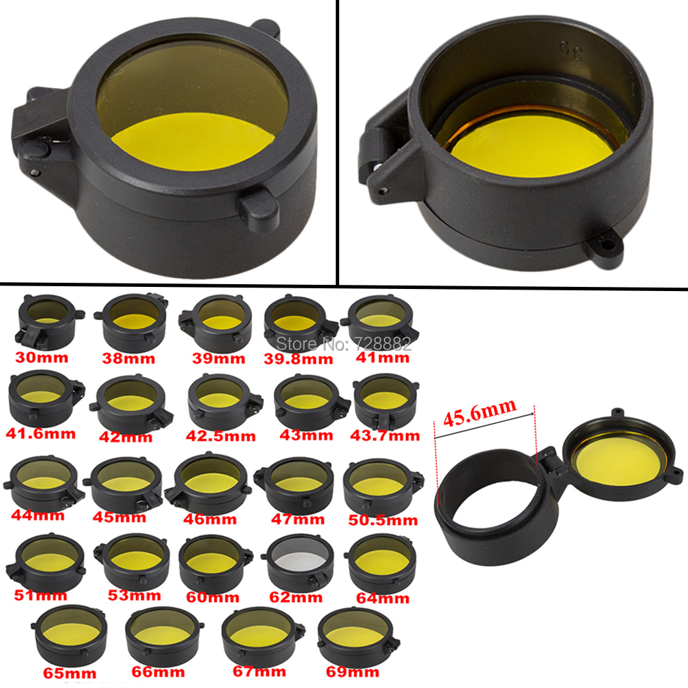 New Dustproof Quick Flip Sring Up Open Cap Yellow Scope Lens Cover For Airsoft 