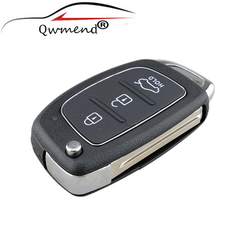 QWMEND 3 Buttons Car Remote key shell for HYUNDAI Mistra Santa Fe Sonata Tucson Accent I30 I40 I45 Original key Flip Car Keys ► Photo 1/5