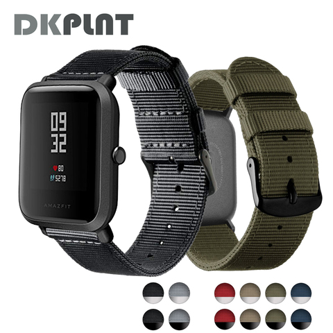 DKPLNT 20mm Universal Replacement Watch Band sport nylon strap for Huami Xiaomi Amazfit Bip for WeLoop hey 3s /Ticwatch2/ GTS ► Photo 1/6