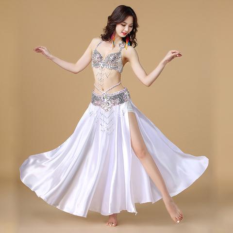 Belly Dance Costume Indian dance 3pcs Bra&Belt&Skirt Sexy Dancing women dance clothes Set bellydance wear 8 color for selection ► Photo 1/6