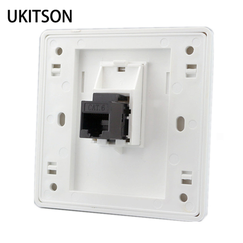 Female To Female CAT6 RJ45 LAN Faceplate 86x86mm Internet Plug Outlet ► Photo 1/6