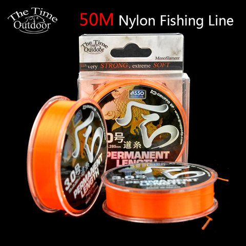 Asso Hera 50M Orange monofilament nylon fishing line Super Strong and durable Low extension carp fishing wire Japan Material ► Photo 1/6