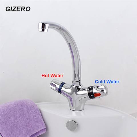 Thermostatic Basin Faucet Kitchen Flexible Swivel Faucet Temperature Control Bathroom Sink Taps pia do banheiro ZR980 ► Photo 1/5