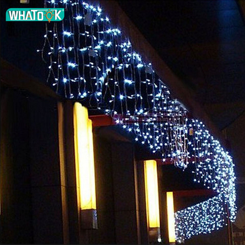 LED Christmas Lights Outdoor Icicle Curtain 220V String Lights Holiday Party Decor Home Window Wall Strip Night Lighting Indoor ► Photo 1/6