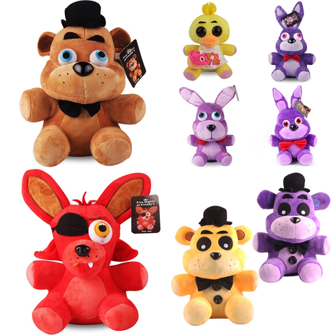 18cm Five Nights At Freddy's 4 FNAF Plush Toys Freddy Bear Foxy Chica  Bonnie Plush Stuffed Toys Doll for Kids Gifts