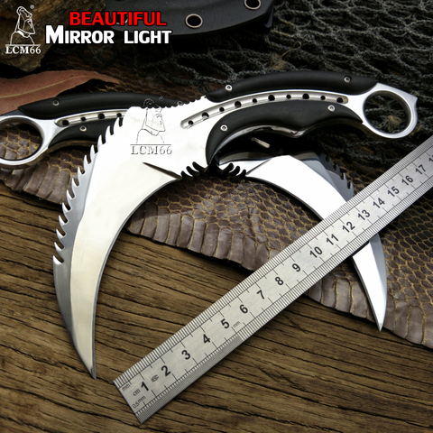 LCM66 Mirror light scorpion claw knife outdoor camping jungle survival battle karambit Fixed blade hunting knives self defense ► Photo 1/6