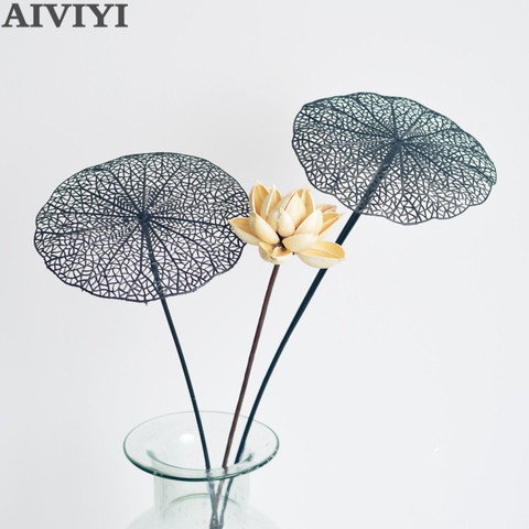 Artificial plastic lotus leaf hollow lotus leaf fake flower living room vase wedding desktop accessories artificial flower ► Photo 1/6